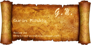 Gurin Mihály névjegykártya